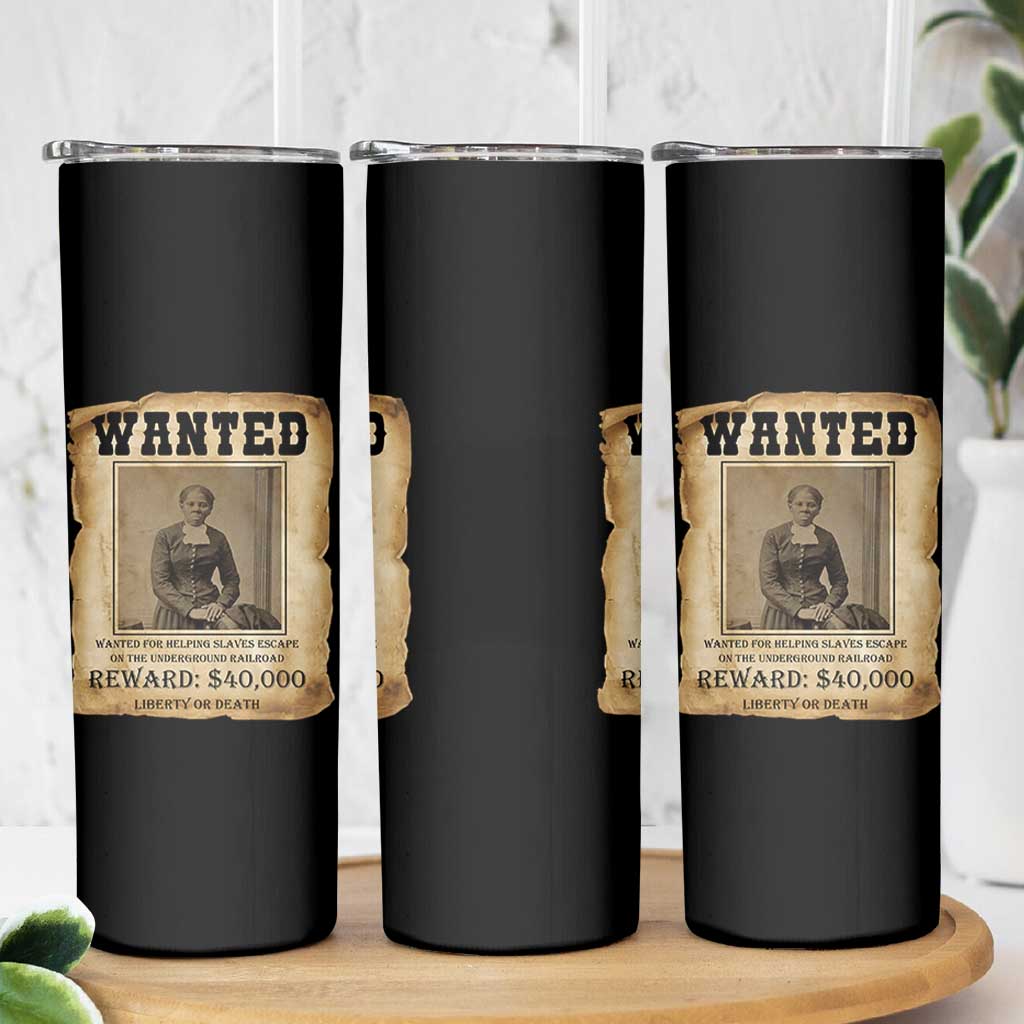 Harriet Tubman Wanted Reward Poster Skinny Tumbler Freedom Or Death - Wonder Print Shop