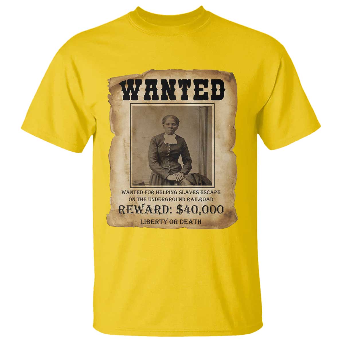 Harriet Tubman Wanted Reward Poster T Shirt Freedom Or Death - Wonder Print Shop