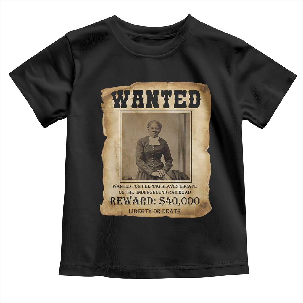 Harriet Tubman Wanted Reward Poster Toddler T Shirt Freedom Or Death - Wonder Print Shop