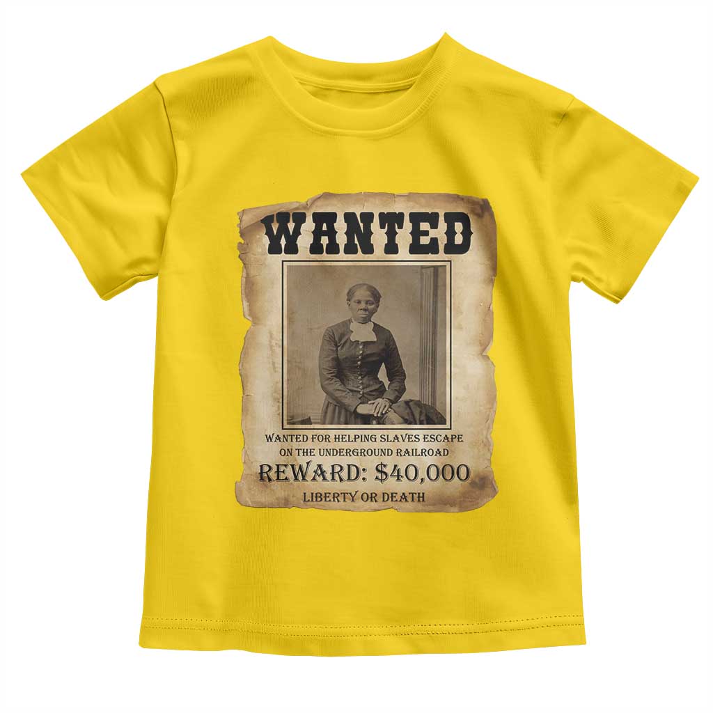 Harriet Tubman Wanted Reward Poster Toddler T Shirt Freedom Or Death - Wonder Print Shop