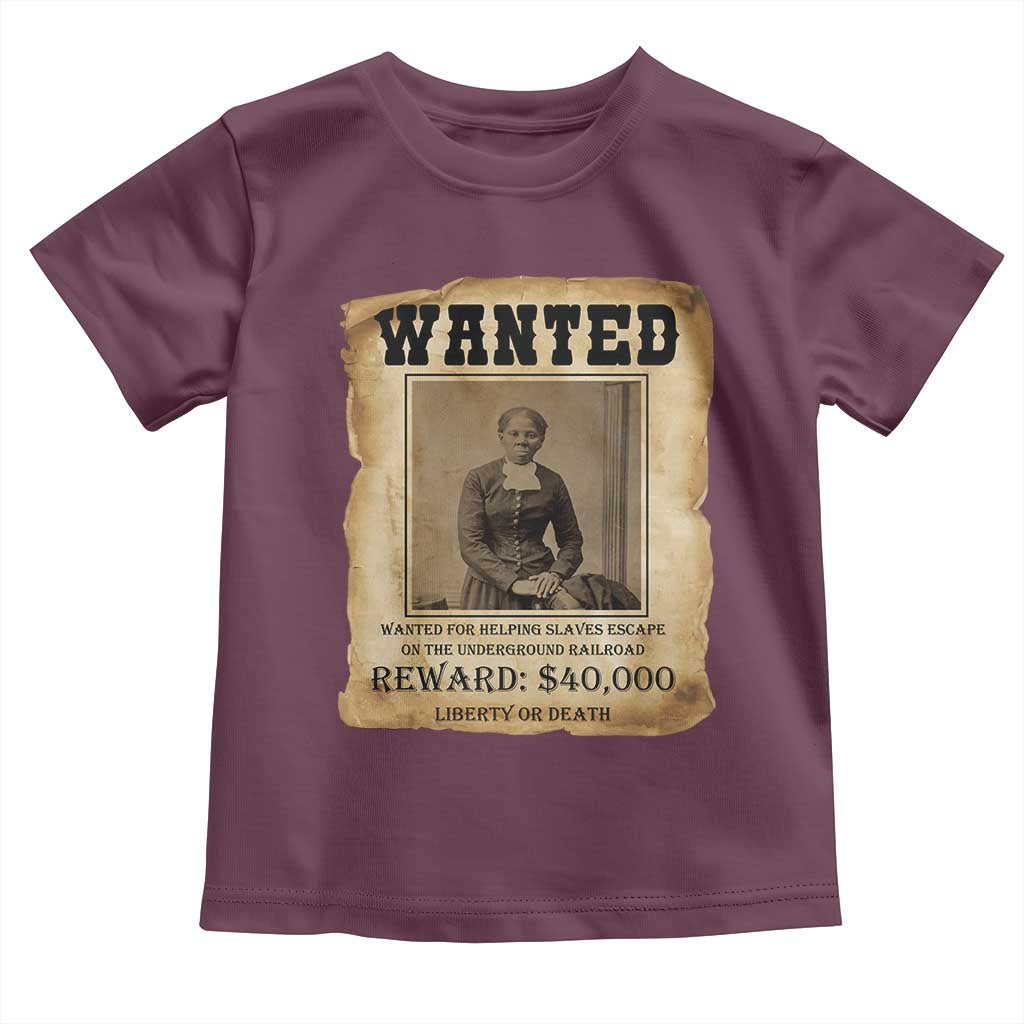 Harriet Tubman Wanted Reward Poster Toddler T Shirt Freedom Or Death - Wonder Print Shop