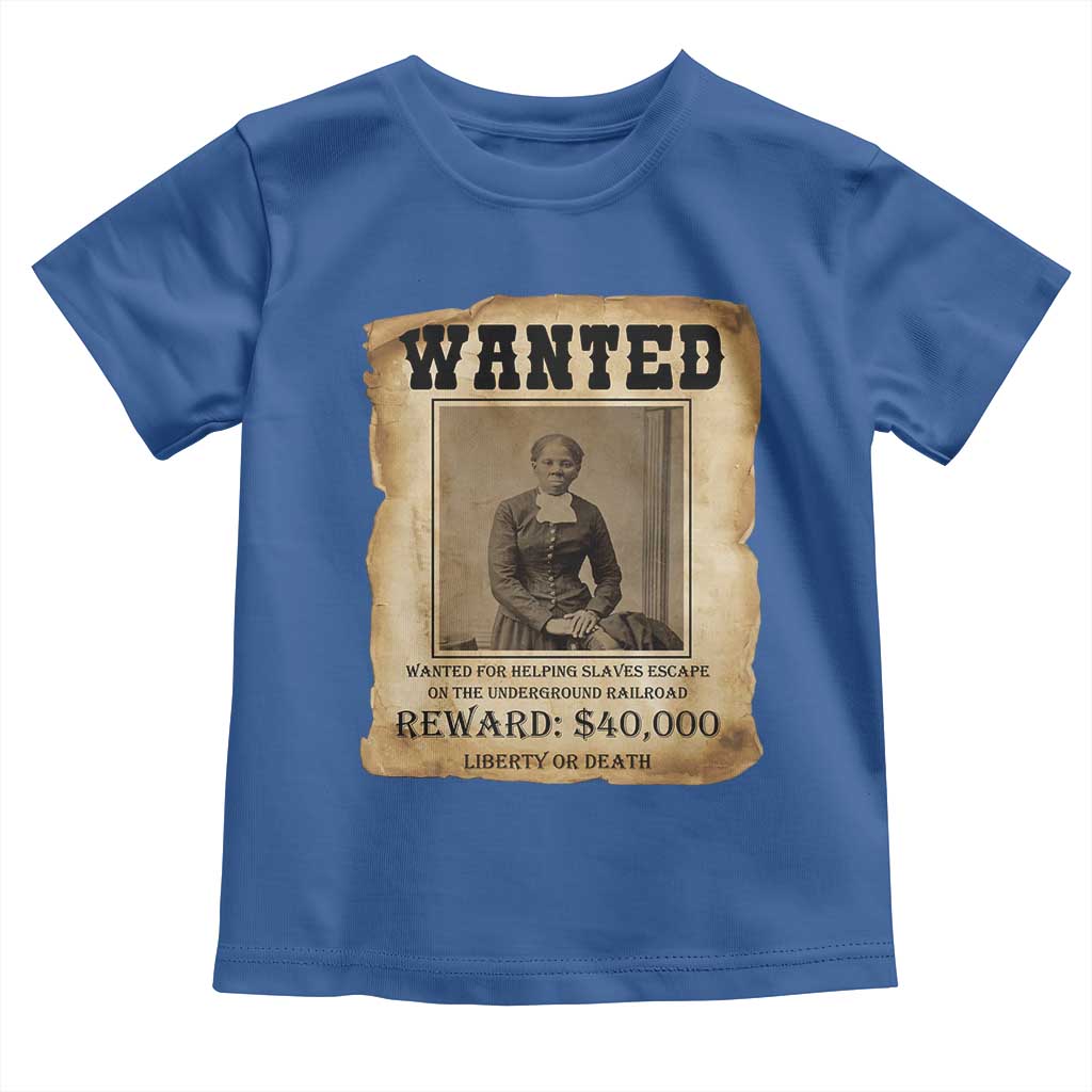 Harriet Tubman Wanted Reward Poster Toddler T Shirt Freedom Or Death - Wonder Print Shop