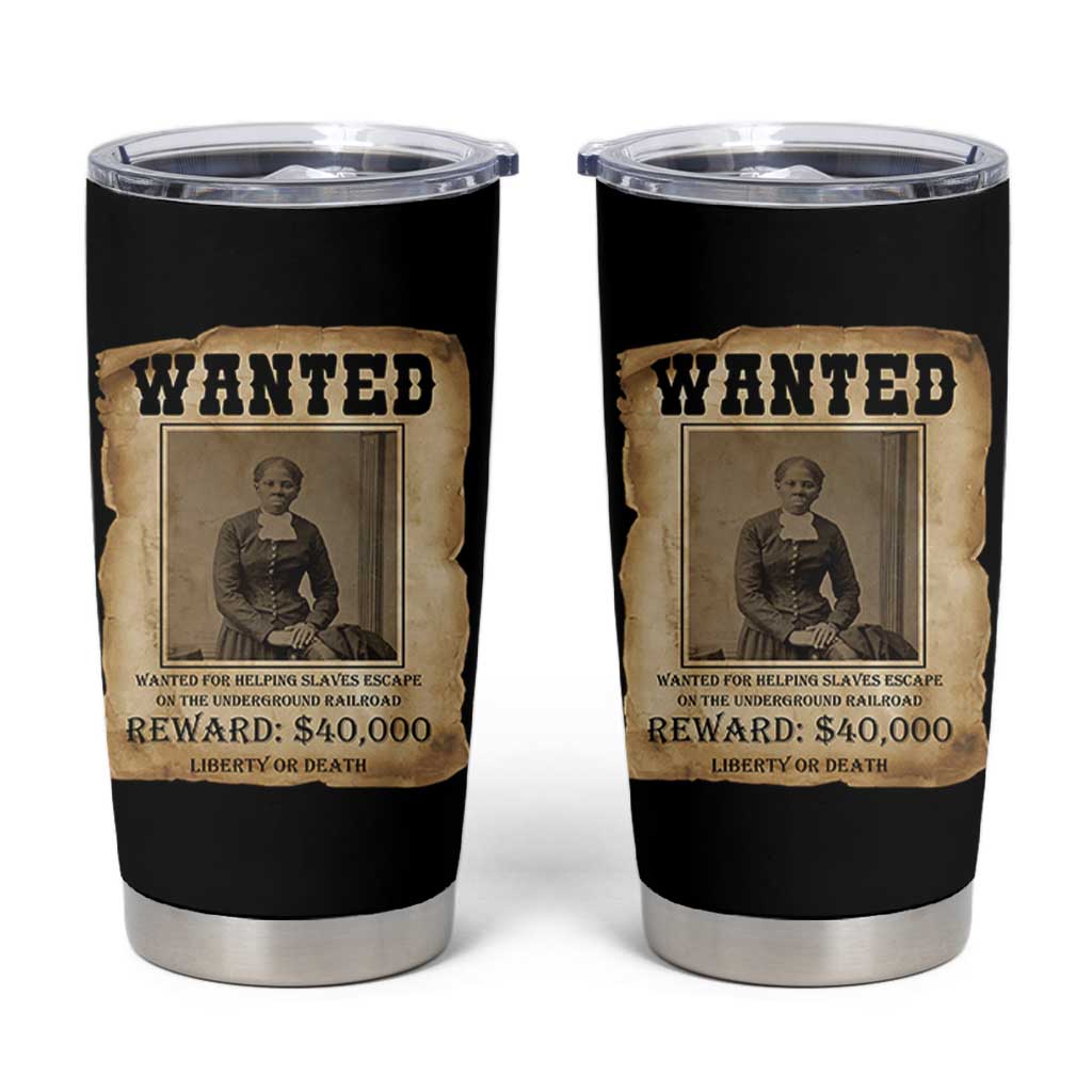 Harriet Tubman Wanted Reward Poster Tumbler Cup Freedom Or Death - Wonder Print Shop