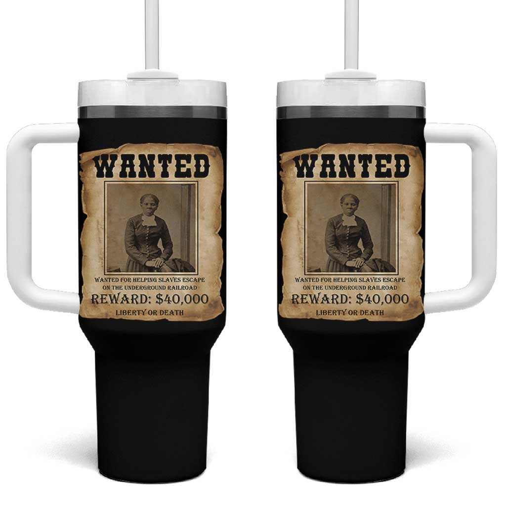 Harriet Tubman Wanted Reward Poster Tumbler With Handle Freedom Or Death - Wonder Print Shop