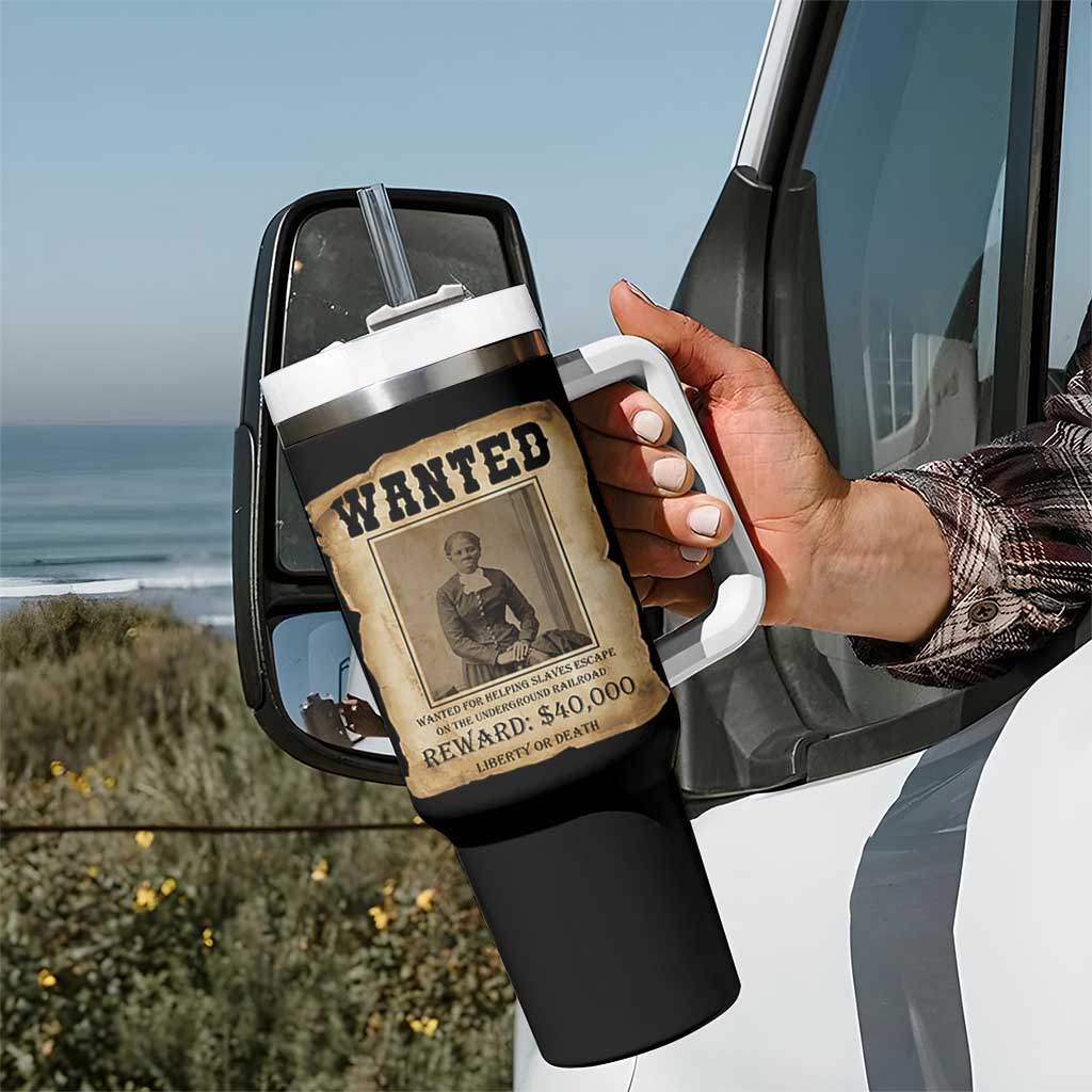 Harriet Tubman Wanted Reward Poster Tumbler With Handle Freedom Or Death - Wonder Print Shop