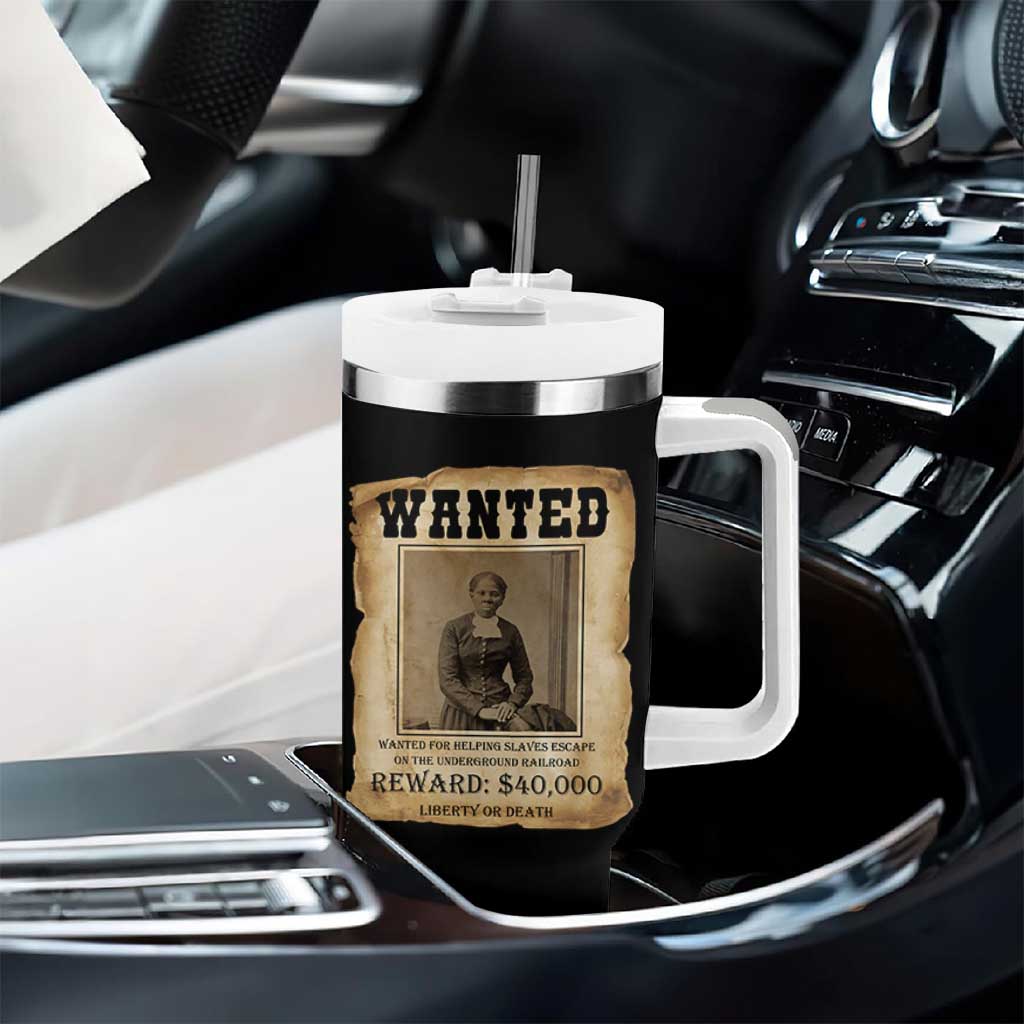 Harriet Tubman Wanted Reward Poster Tumbler With Handle Freedom Or Death - Wonder Print Shop