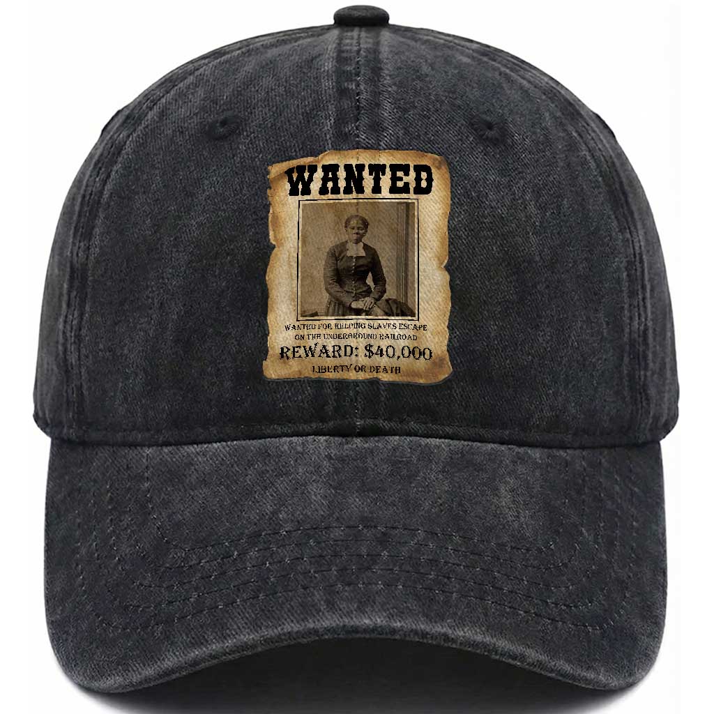 Harriet Tubman Wanted Reward Poster Washed Cotton Baseball Cap Freedom Or Death