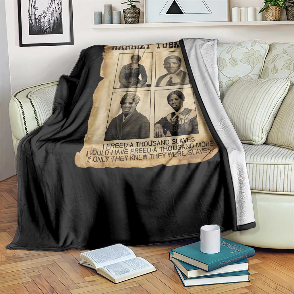 Vintage Harriet Tubman Poster Throw Blanket I Freed A Thousand People - Wonder Print Shop