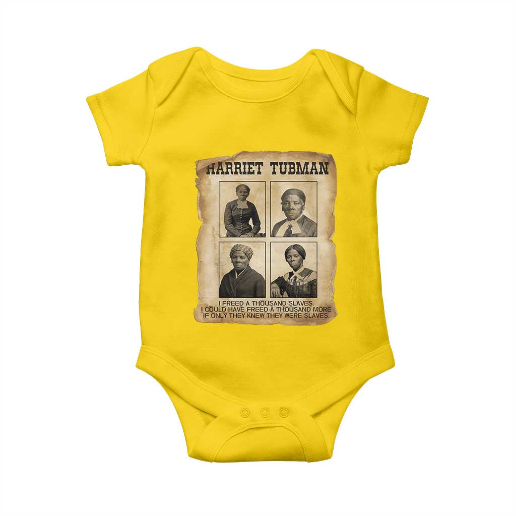 Vintage Harriet Tubman Poster Baby Onesie I Freed A Thousand People - Wonder Print Shop