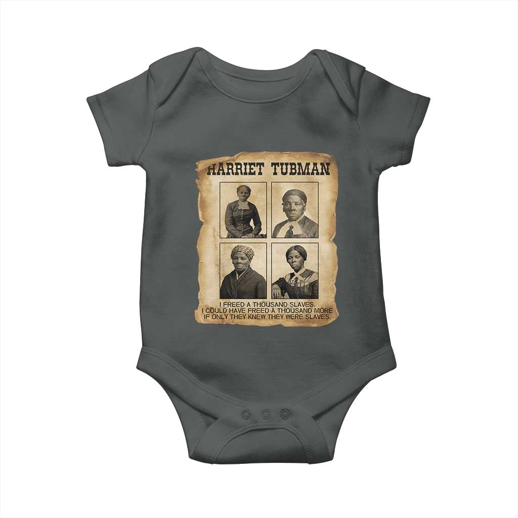 Vintage Harriet Tubman Poster Baby Onesie I Freed A Thousand People - Wonder Print Shop