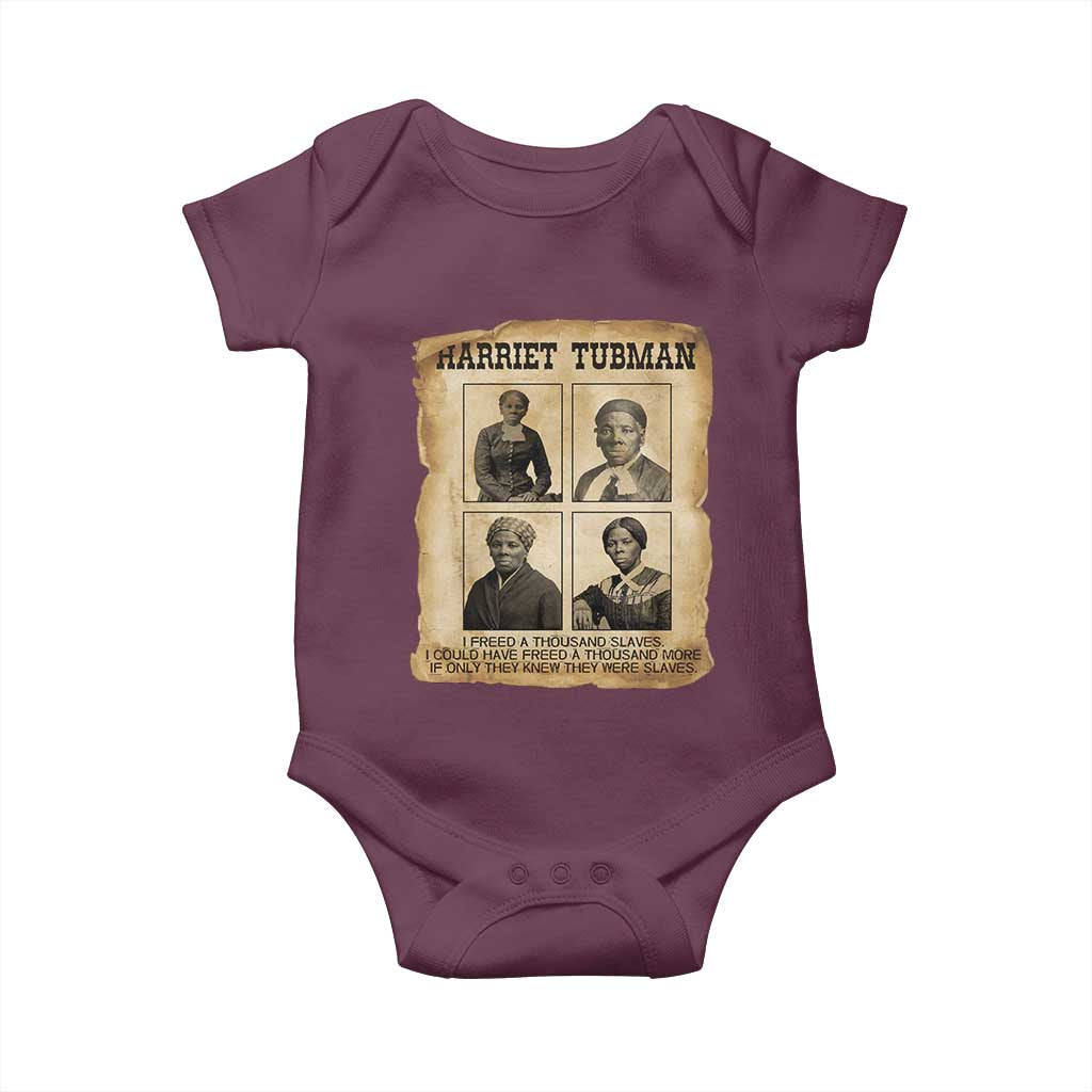 Vintage Harriet Tubman Poster Baby Onesie I Freed A Thousand People - Wonder Print Shop