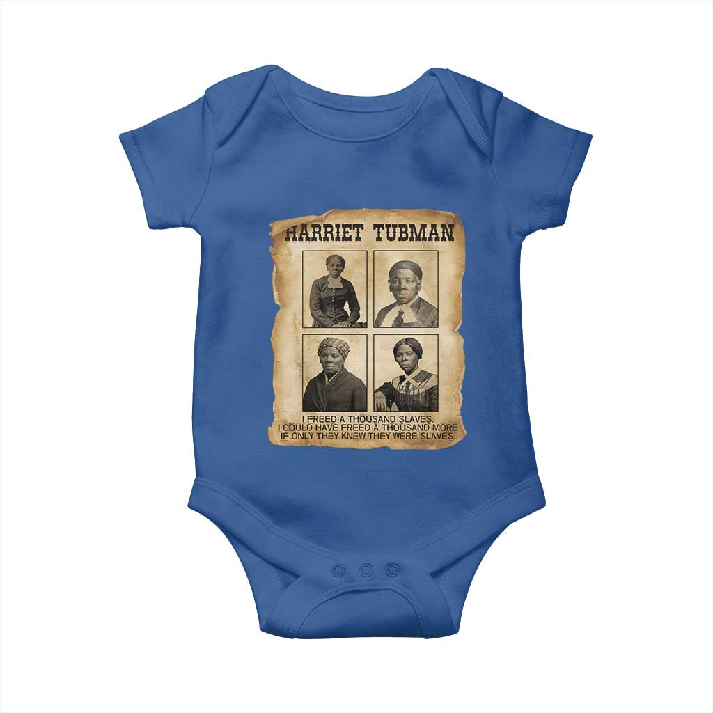 Vintage Harriet Tubman Poster Baby Onesie I Freed A Thousand People - Wonder Print Shop