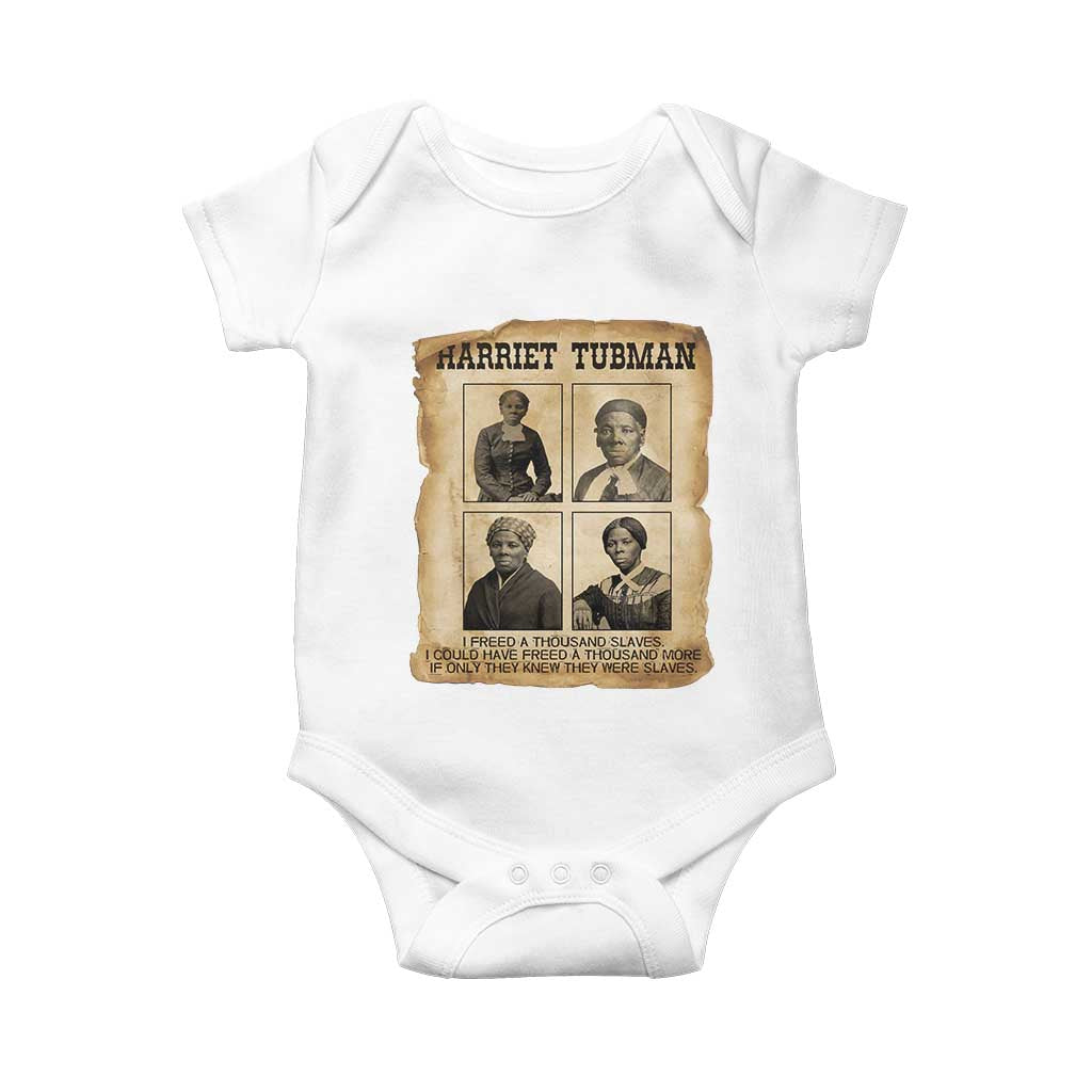 Vintage Harriet Tubman Poster Baby Onesie I Freed A Thousand People - Wonder Print Shop