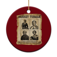 Vintage Harriet Tubman Poster Ceramic Ornament I Freed A Thousand People - Wonder Print Shop