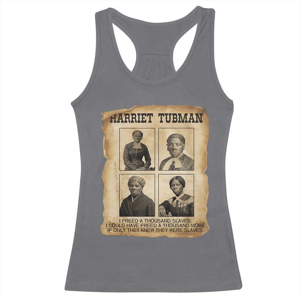 Vintage Harriet Tubman Poster Racerback Tank Top I Freed A Thousand People - Wonder Print Shop