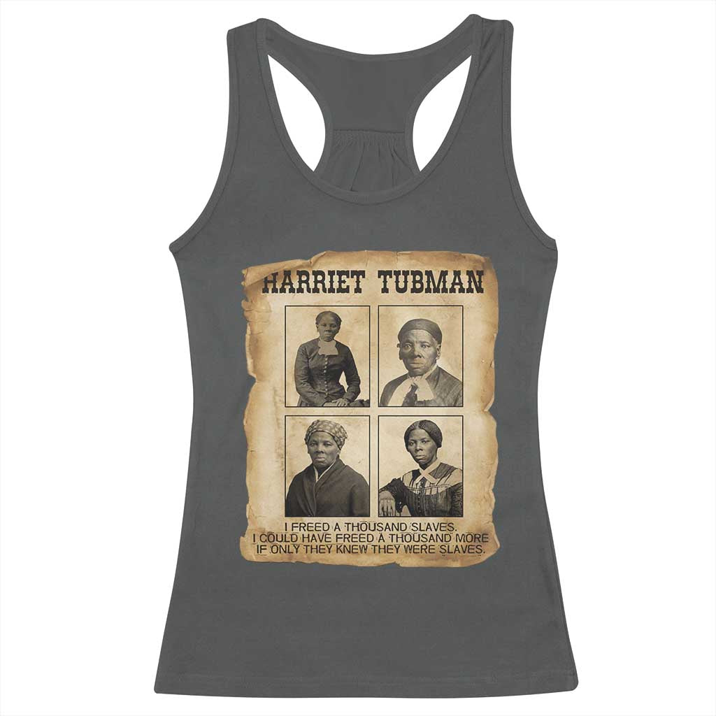 Vintage Harriet Tubman Poster Racerback Tank Top I Freed A Thousand People - Wonder Print Shop
