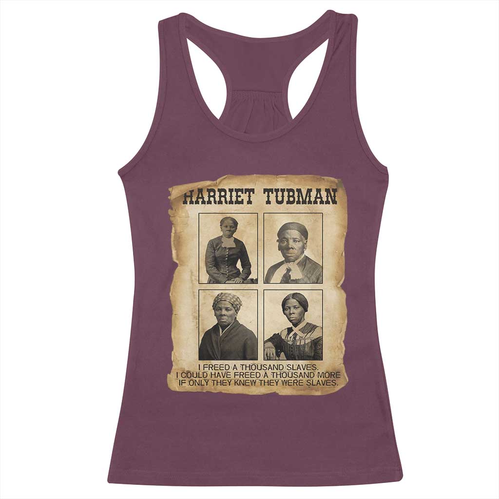 Vintage Harriet Tubman Poster Racerback Tank Top I Freed A Thousand People - Wonder Print Shop