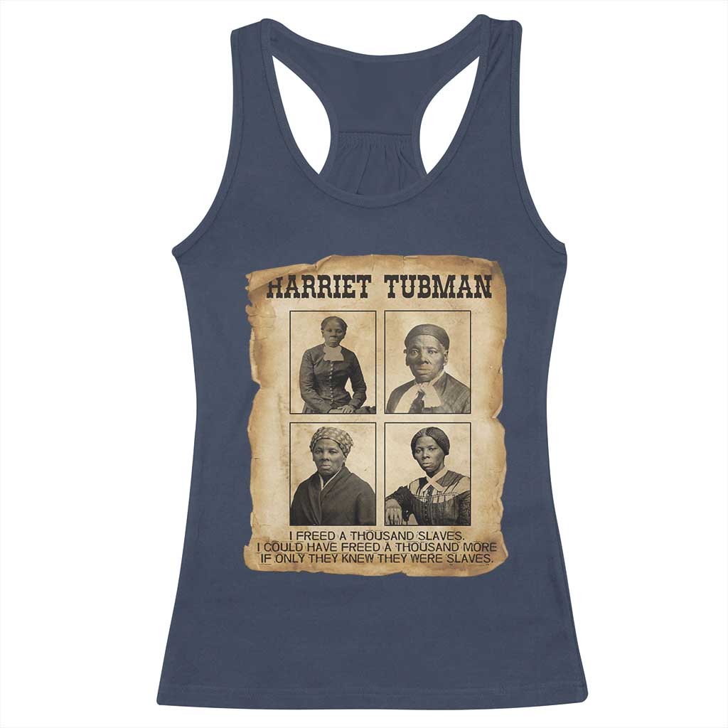 Vintage Harriet Tubman Poster Racerback Tank Top I Freed A Thousand People - Wonder Print Shop