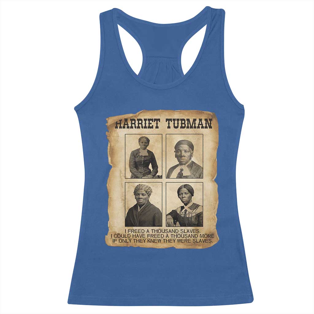 Vintage Harriet Tubman Poster Racerback Tank Top I Freed A Thousand People - Wonder Print Shop