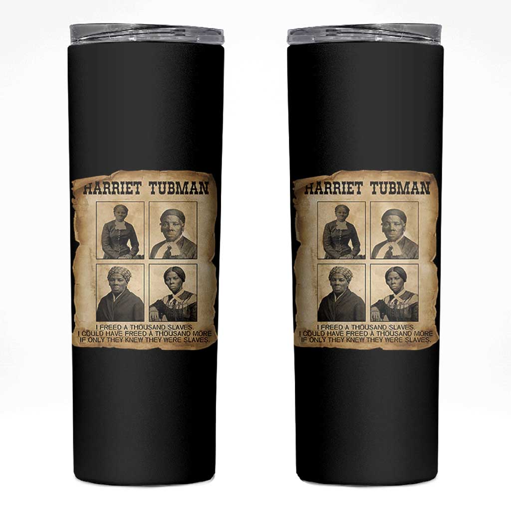 Vintage Harriet Tubman Poster Skinny Tumbler I Freed A Thousand People - Wonder Print Shop