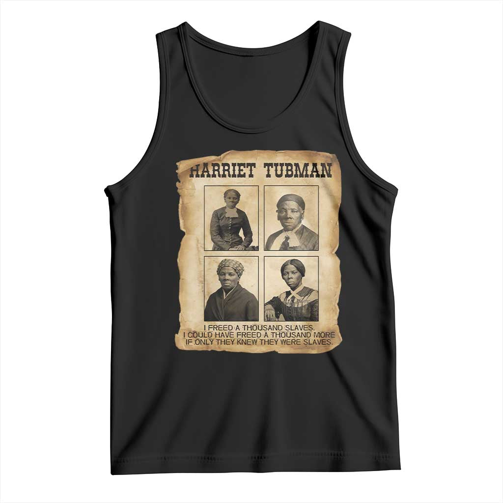 Vintage Harriet Tubman Poster Tank Top I Freed A Thousand People - Wonder Print Shop