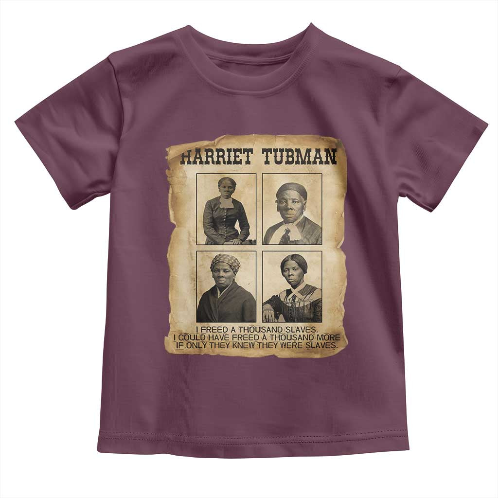 Vintage Harriet Tubman Poster Toddler T Shirt I Freed A Thousand People - Wonder Print Shop