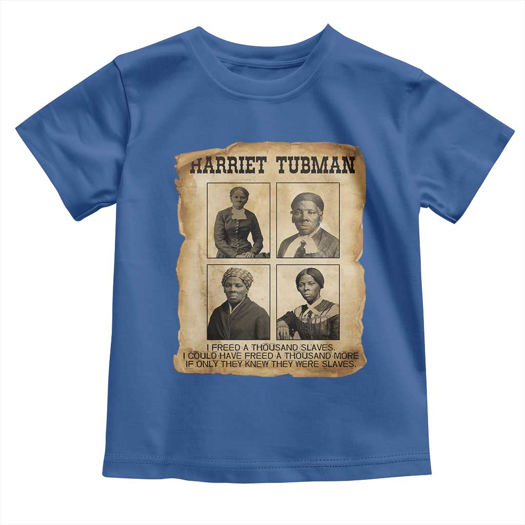 Vintage Harriet Tubman Poster Toddler T Shirt I Freed A Thousand People - Wonder Print Shop
