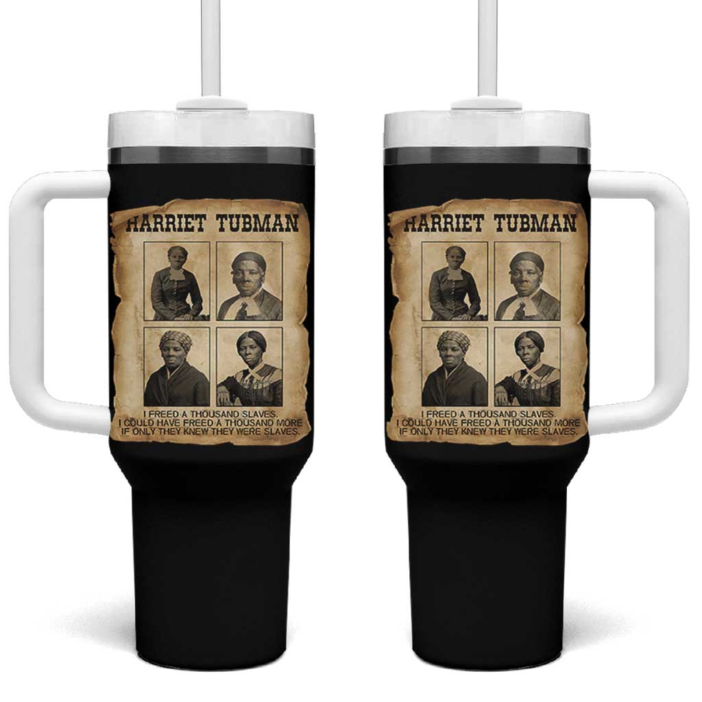 Vintage Harriet Tubman Poster Tumbler With Handle I Freed A Thousand People - Wonder Print Shop