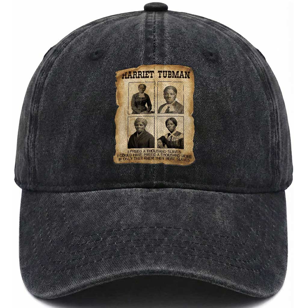 Vintage Harriet Tubman Poster Washed Cotton Baseball Cap I Freed A Thousand People
