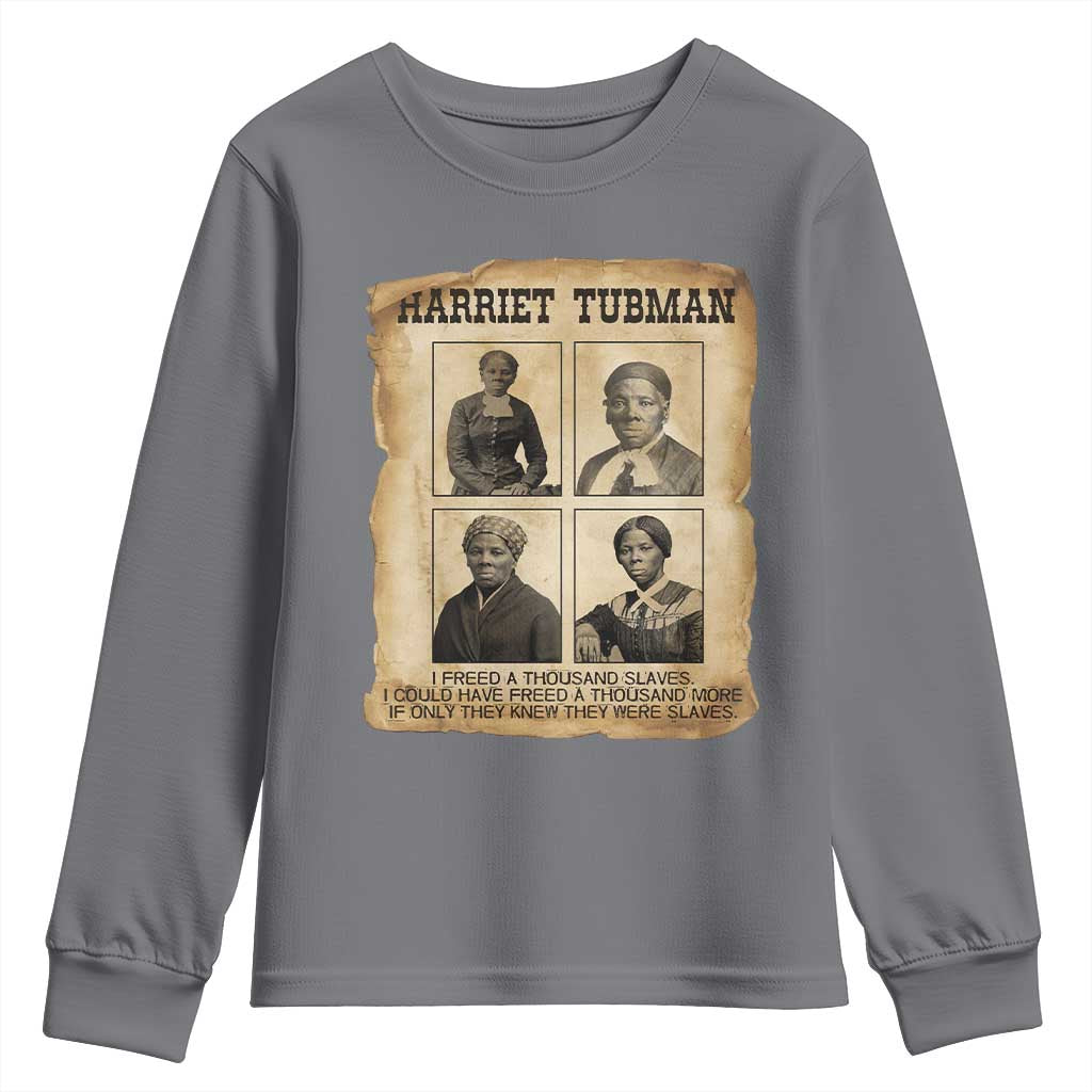 Vintage Harriet Tubman Poster Youth Sweatshirt I Freed A Thousand People - Wonder Print Shop