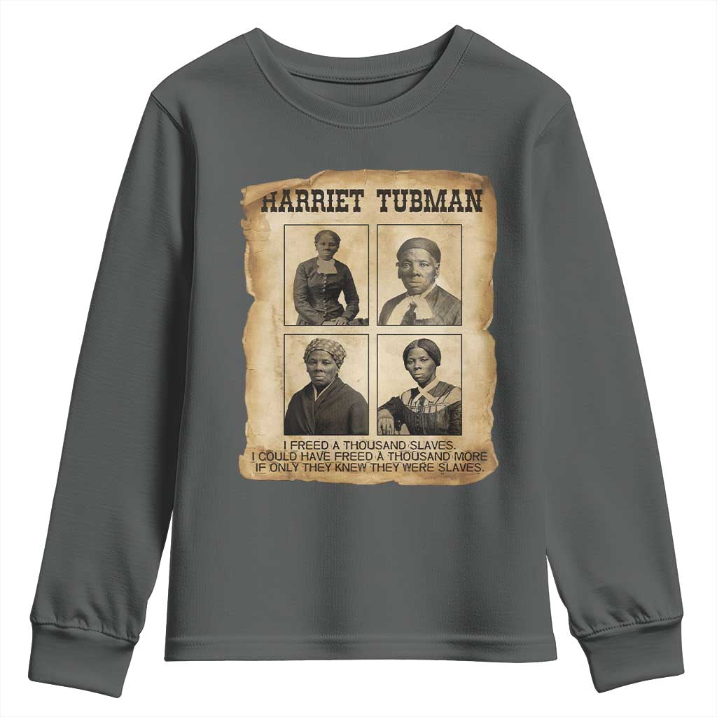 Vintage Harriet Tubman Poster Youth Sweatshirt I Freed A Thousand People - Wonder Print Shop