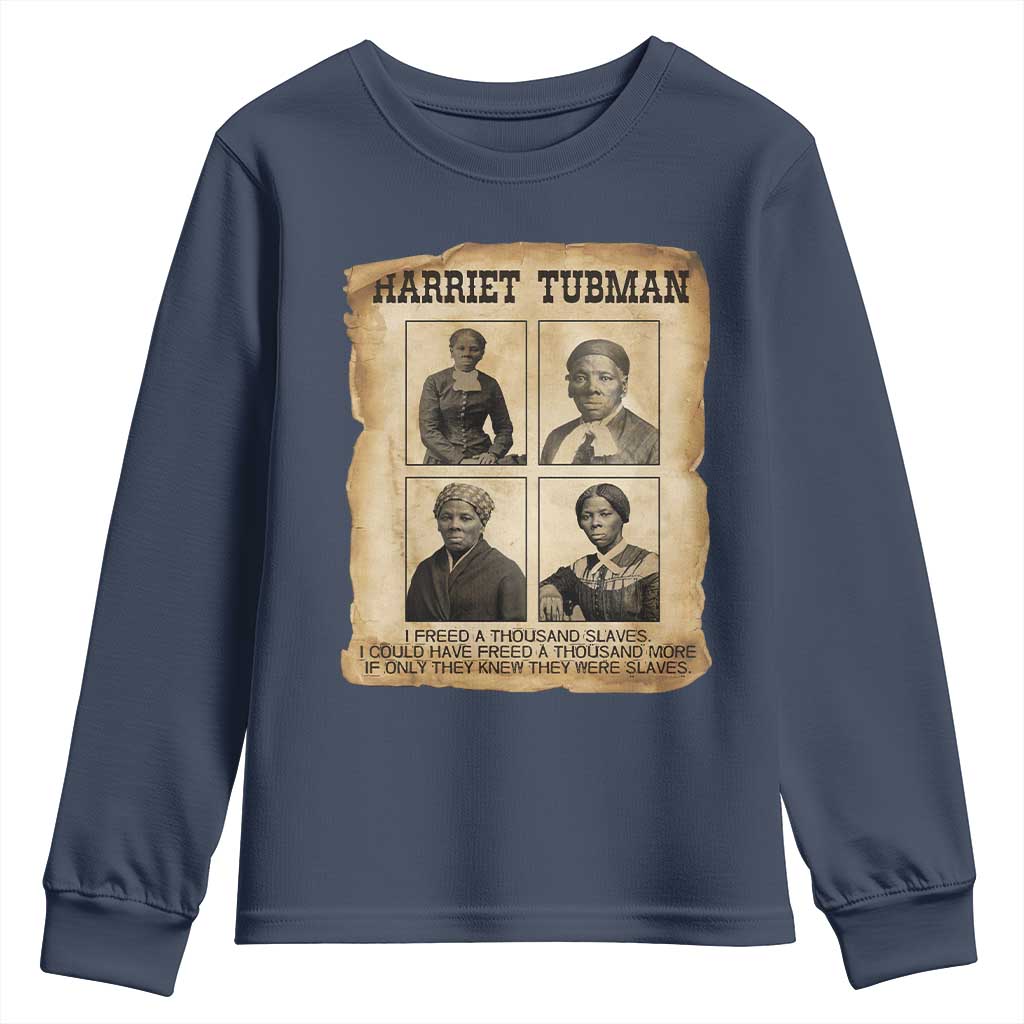 Vintage Harriet Tubman Poster Youth Sweatshirt I Freed A Thousand People - Wonder Print Shop