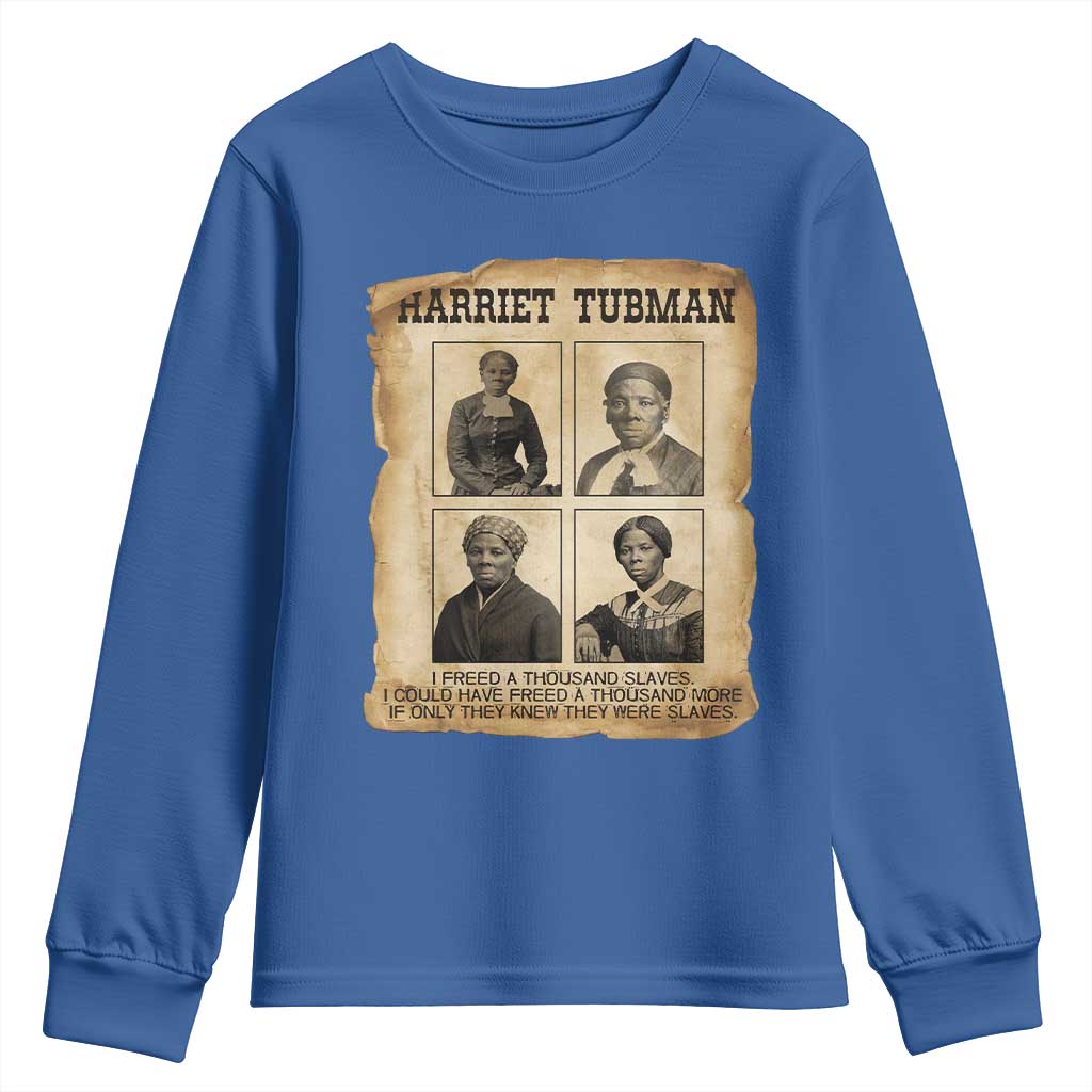 Vintage Harriet Tubman Poster Youth Sweatshirt I Freed A Thousand People - Wonder Print Shop