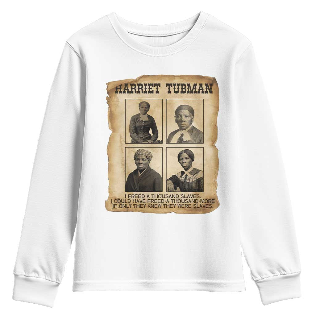 Vintage Harriet Tubman Poster Youth Sweatshirt I Freed A Thousand People - Wonder Print Shop