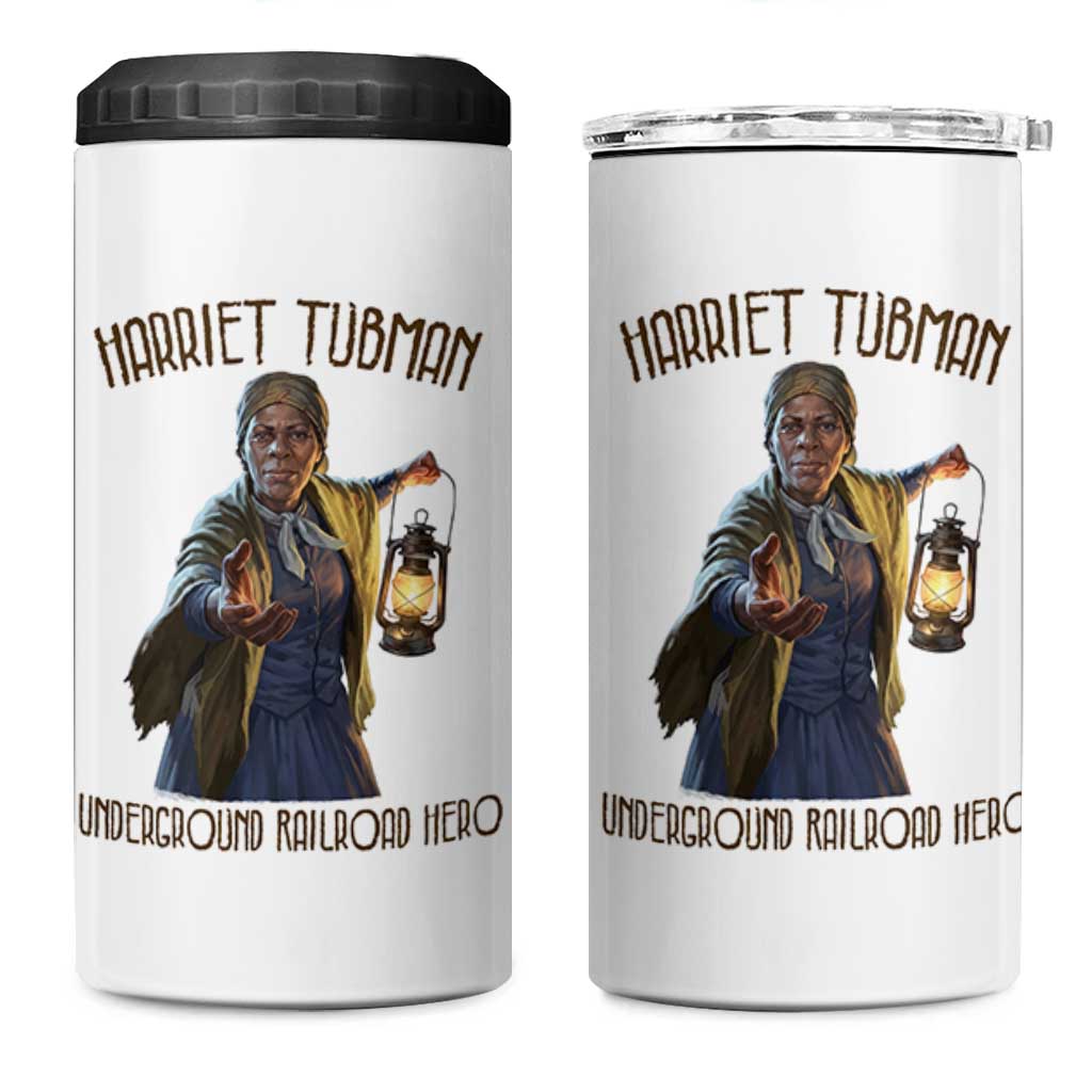 Harriet Tubman 4 in 1 Can Cooler Tumbler Underground Railroad Hero Black History Month Gift