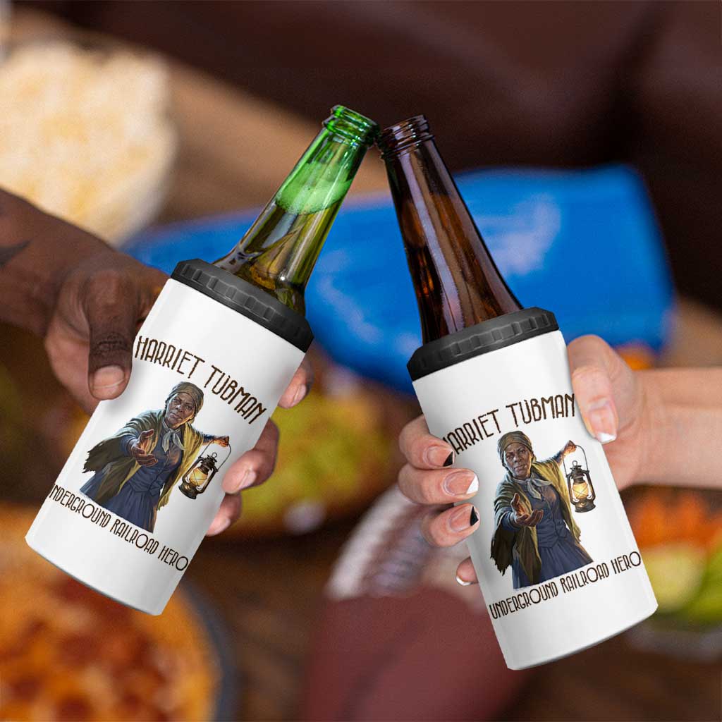 Harriet Tubman 4 in 1 Can Cooler Tumbler Underground Railroad Hero Black History Month Gift