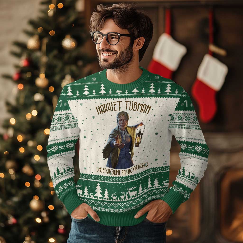 Harriet Tubman Ugly Christmas Sweater Underground Railroad Hero Black History Month Gift