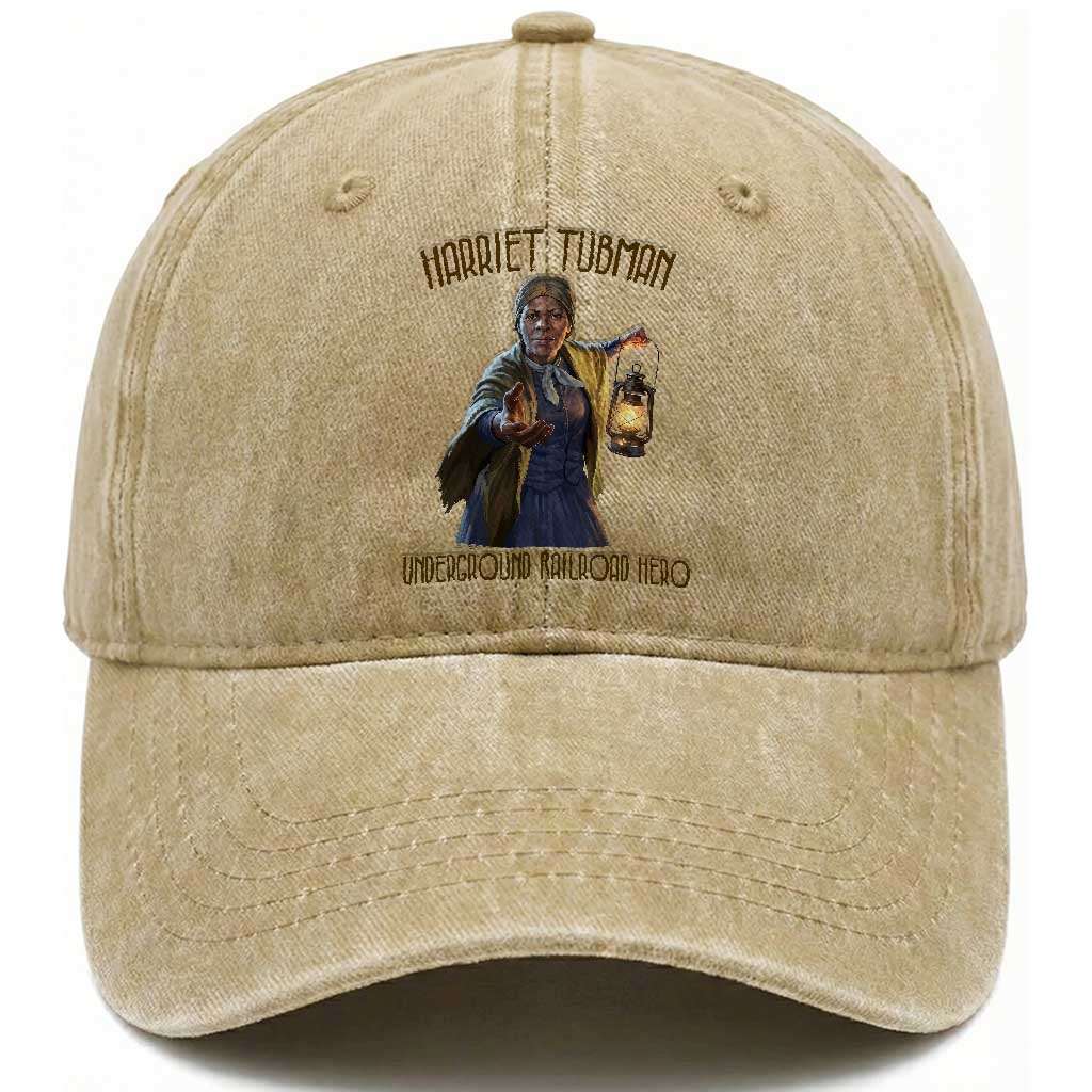 Harriet Tubman Washed Cotton Baseball Cap Underground Railroad Hero Black History Month Gift