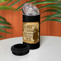 Underground Railroad Hero Harriet Tubman 4 in 1 Can Cooler Tumbler Feminist History Gift