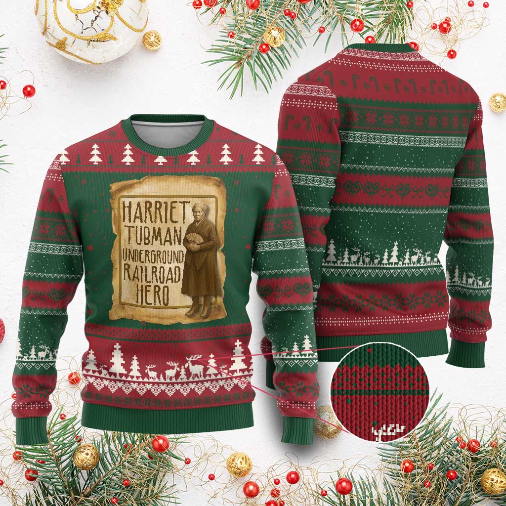Underground Railroad Hero Harriet Tubman Ugly Christmas Sweater Feminist History Gift