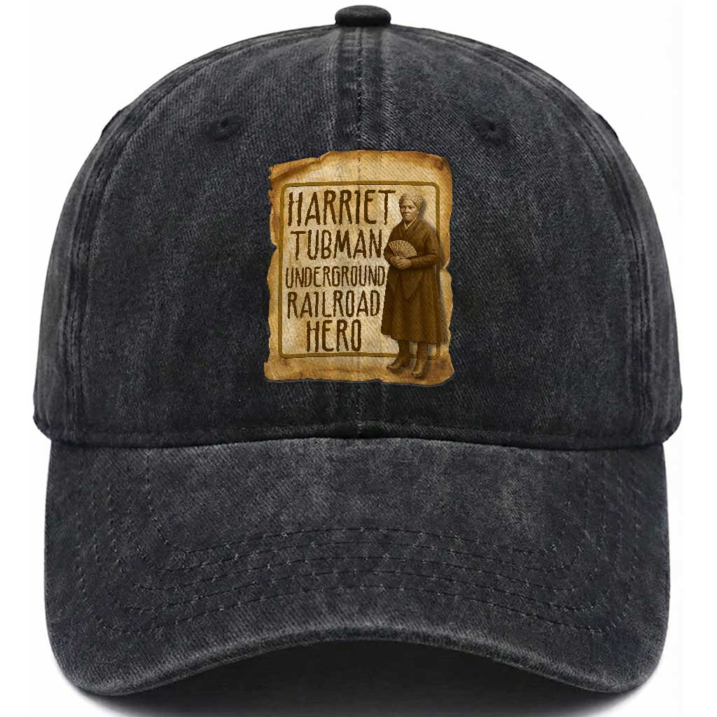 Underground Railroad Hero Harriet Tubman Washed Cotton Baseball Cap Feminist History Gift