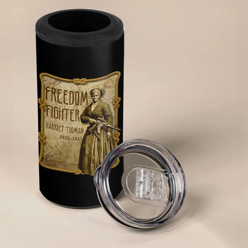 Harriet Tubman Freedom Fighter 4 in 1 Can Cooler Tumbler Feminist History Gift - Wonder Print Shop