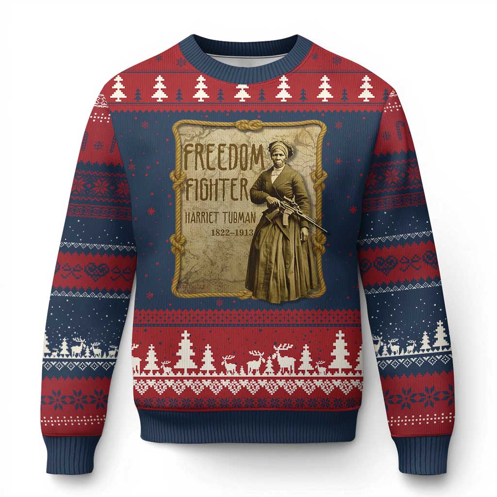 Harriet Tubman Freedom Fighter Ugly Christmas Sweater Feminist History Gift - Wonder Print Shop