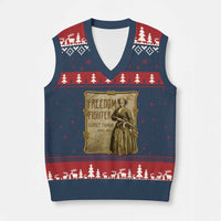 Harriet Tubman Freedom Fighter V-Neck Knit Sweater Vest Feminist History Gift - Wonder Print Shop
