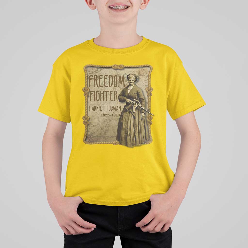 Harriet Tubman Freedom Fighter T Shirt For Kid Feminist History Gift - Wonder Print Shop