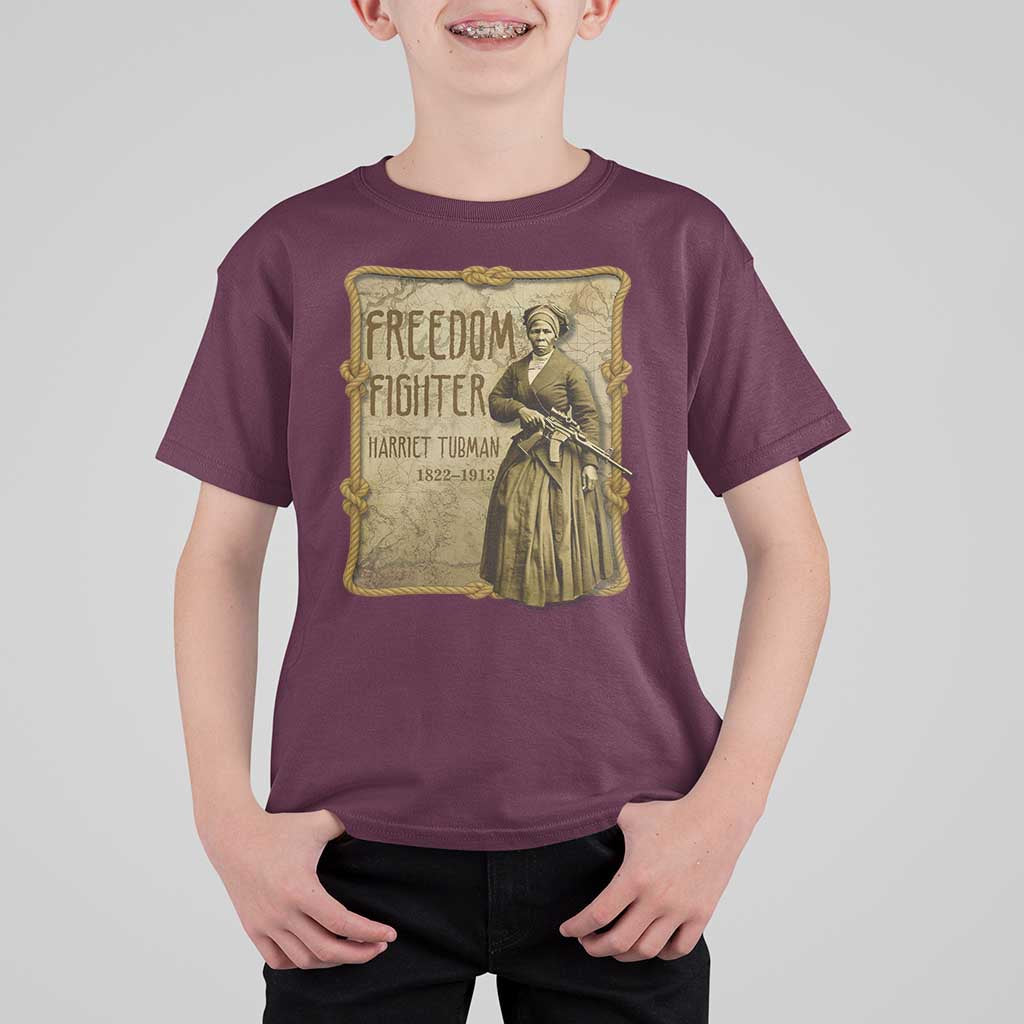 Harriet Tubman Freedom Fighter T Shirt For Kid Feminist History Gift - Wonder Print Shop