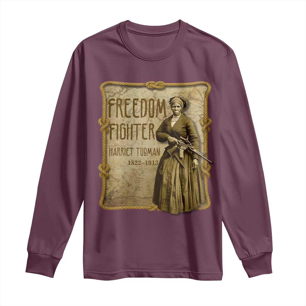 Harriet Tubman Freedom Fighter Long Sleeve Shirt Feminist History Gift - Wonder Print Shop