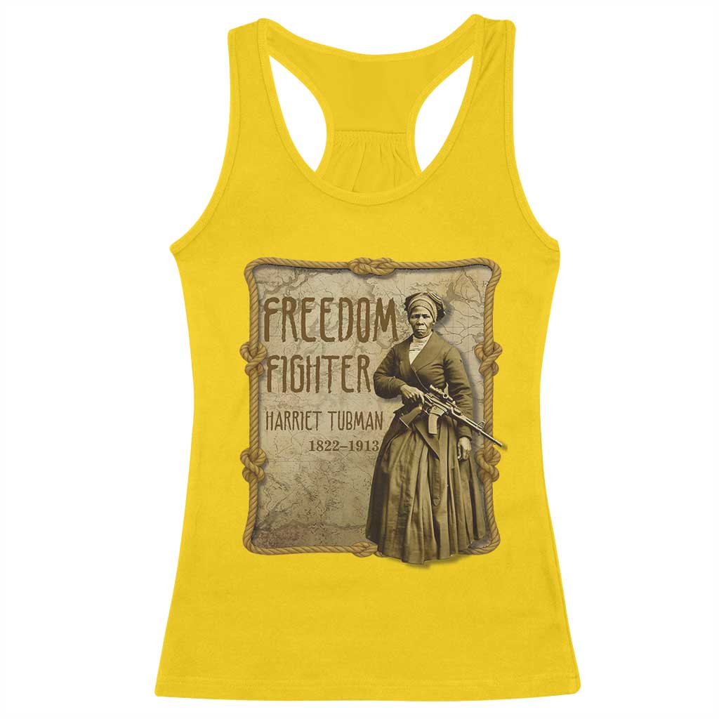 Harriet Tubman Freedom Fighter Racerback Tank Top Feminist History Gift - Wonder Print Shop