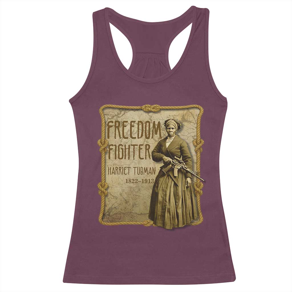 Harriet Tubman Freedom Fighter Racerback Tank Top Feminist History Gift - Wonder Print Shop
