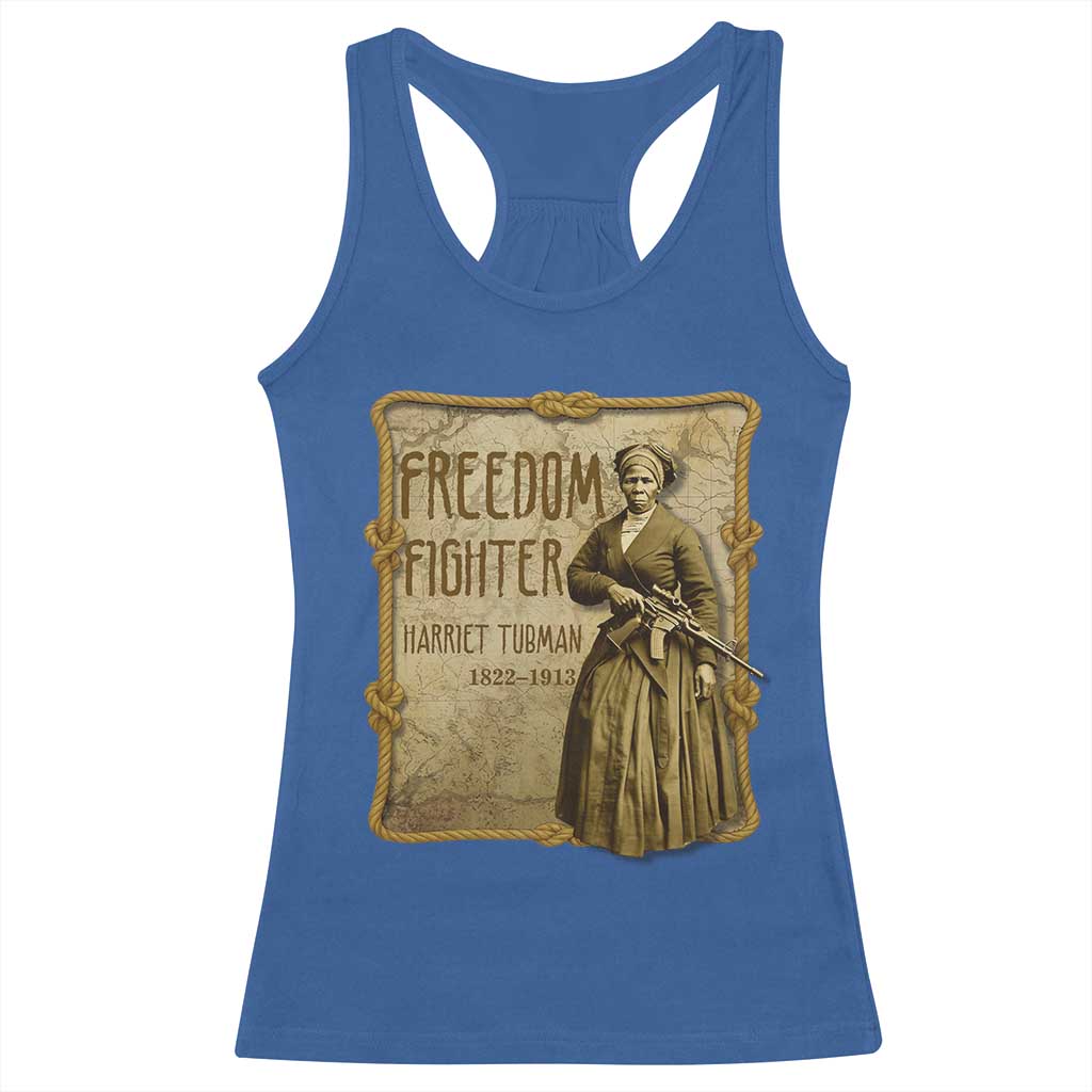 Harriet Tubman Freedom Fighter Racerback Tank Top Feminist History Gift - Wonder Print Shop